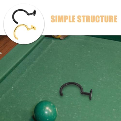 POPETPOP Wall Mounted Billiard Cue Holder Hooks 4pcs Metal Pool Stick Rack Clips for Pool Table Storage and Snooker Cue Organization in Gold and Black
