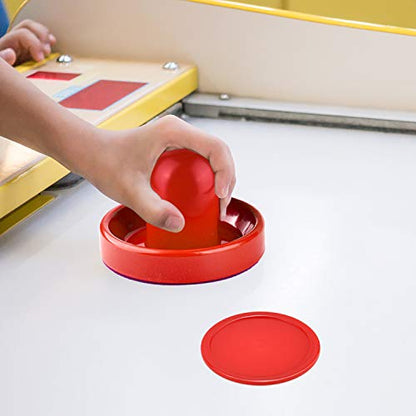 Coopay Air Hockey Pushers and Pucks, Air Hockey Paddles, Goal Handles Paddles Replacement Accessories for Game Tables (4 Striker, 8 Red Puck Pack) - color: Red and Black