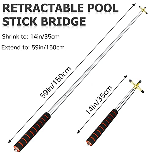 Skylety Pool Cue Snooker Stick Pool Table Accessories Retractable Billiards Cue Rest with Removable Brass Bridge Head - style: Cross Bridge Head