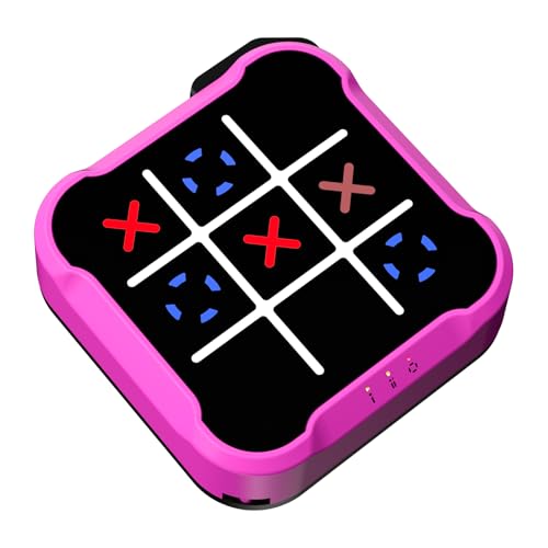 Tic Tac Toe Bolt Game, Handheld Electric Puzzle Board for Educational and Memory Growth, Gift Ideal for Kids and Adults' Birthday, Portable Travel Games for Car Ride - color: Purple