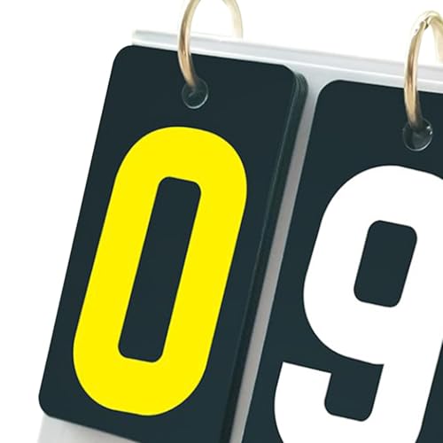 Sports Scoreboard 2 Digit Flip Number Portable Tabletop Scorekeeper PVC Material Water Resistant Suitable for Basketball Football Soccer Table Tennis