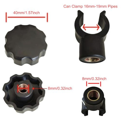4 Set Collapsible Wagon Cart Star Knobs Replacement 8mm Female Threaded Knob Nuts Tightening Screw with Folding Utility Wagon Table Top Bracket Clips for Collapsible Wagons Carts with Wheels