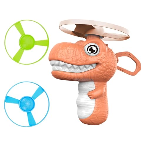 Disc Flying Toy, Fun Dinosaur Design, 11.5x3.5x12cm, Cat Toy Launcher, Cat Fetch and Hunt Toys, Easy to Use, for Yard, Garden, Balcony, Terrace Fun - color: Pink