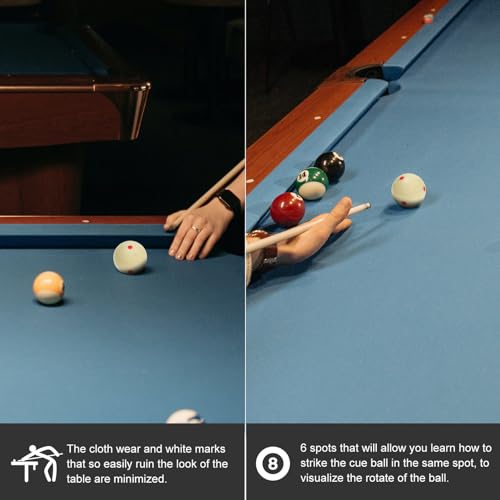 Regulation Six Dots Professional Cue Ball White Billiard Ball for Pool Table Training High-Grade Phenolic Resin Scratch Resistant