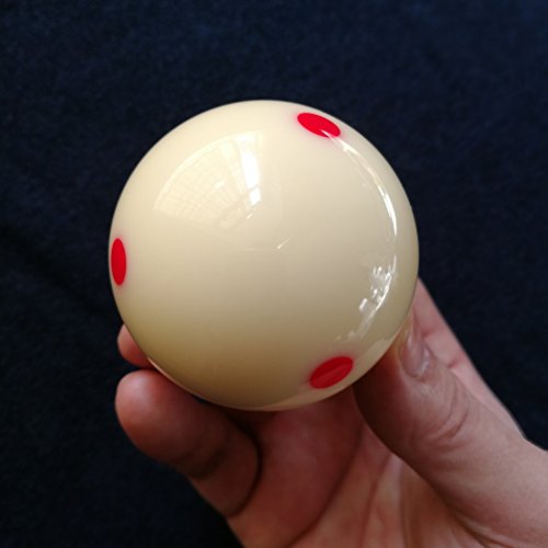 Loto AAA-Grade PRO Cup Standard Pool-Billiard Cue Ball with 6 Dots (2-1/4'', 6 oz) (Red)