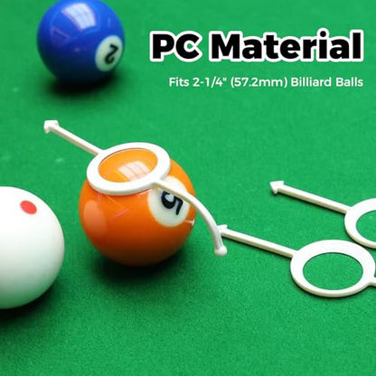 Precision Pool Shot Aiming Aid - 4-Piece Set | Billiards Training Aids for 2-1/4 Inch Balls, Improve Your Game for Billiards Players