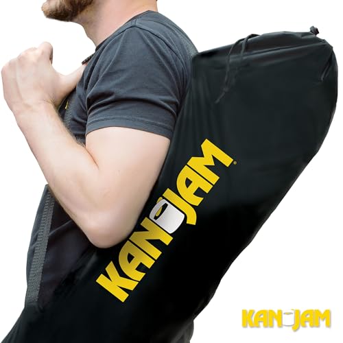 Kan Jam Foldable Travel Disc Toss Game - Black & Yellow, Standard, Nylon - Portable All-Weather Beach Games - Built-in Scoring for Tailgate Essentials - Easy Setup for Yard Fun