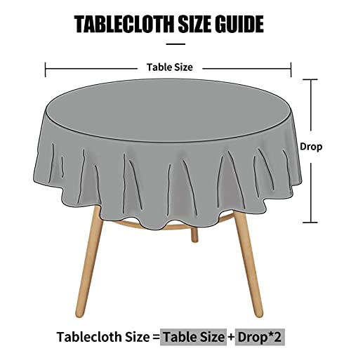 Smiry Round Table Cloth, Waterproof Heavy Duty Vinyl Tablecloths, Wipeable Washable Table Cover for Kitchen and Dining Room (Coffee, 60" x 60") - color: Coffee, size: 60 in Round