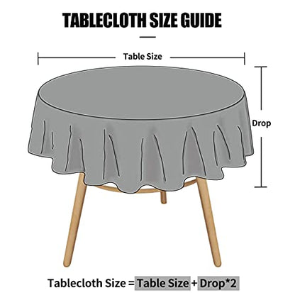 Smiry Round Table Cloth, Waterproof Heavy Duty Vinyl Tablecloths, Wipeable Washable Table Cover for Kitchen and Dining Room (Coffee, 70" x 70") - color: Coffee, size: 70 in Round