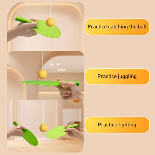 Hanging Table Tennis Trainer Portable Set, 1 Pcs Trainer 6 Balls & 2 Pcs Trainer 12 Balls Door Pong Game for Kids with Racket and Balls, Adjustable Hanging Table Tennis Trainer - color: 5 Balls & 1 Trainer R
