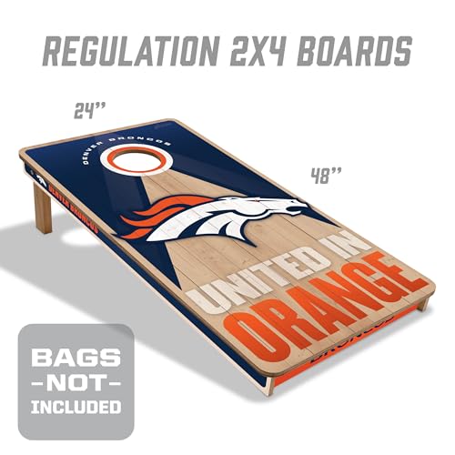 YouTheFan NFL 2' x 4' Slogan Series Professional Wood Cornhole Game - color: Denver Broncos
