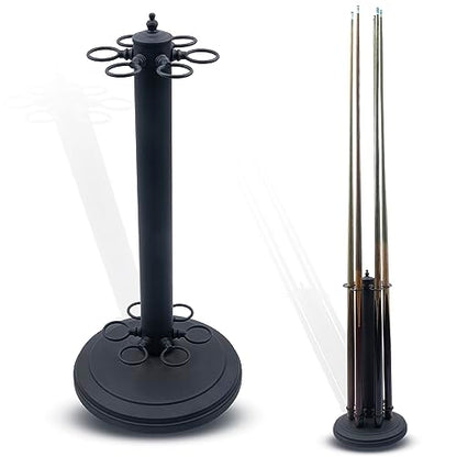 Pool Stick Holder, Pool Cue Rack, Pool Cue Holder Floor Stand, Stand Style Metal Billiard Cue Racks, Holds 6 Pool Cue Sticks
