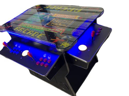 TOP US VIDEO ARCADES Full Size Commercial Grade Cocktail Arcade Machine 4500 Games Lift Up/Tilt Screen 26.5 Screen Tempered Glass 2 Stools Included 5 Year Warranty Black