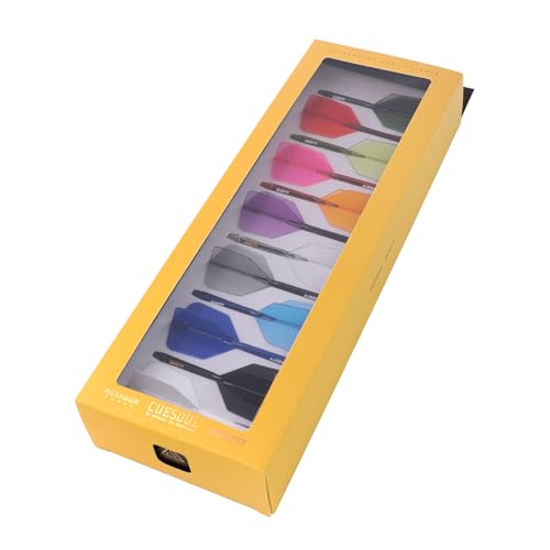 CUESOUL ROST 77 Integrated Dart Shaft and Flight Big Wing/Standard Shape Colour Collection Pack of 12 pcs - color: Big Wing Shape, size: Large