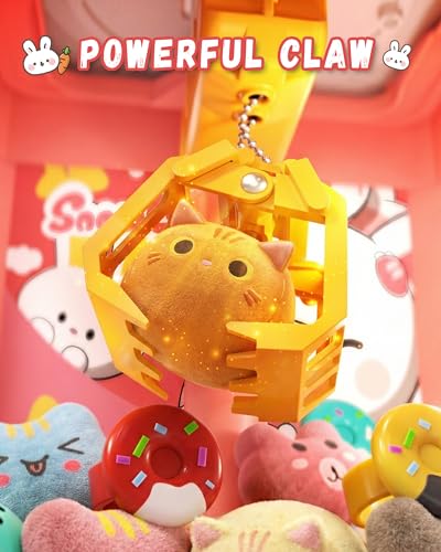 Jovow Claw Machine for Kids - Mini Vending Machine with Volume Control & Music, Electronic Rabbit Prize Dispenser Toys with 30 Prizes (Plush, Eggs), Party Birthday Gifts for Girls Age 3 4 5 6-8 - style: Rabbit