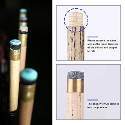 10PCS Threaded Snooker Pool Cue Ferrules for Stick on Tips Brass Cue Tips Billiards Repair Tool Replacement Accessories (9mm & 10mm 5PCS Each Size)