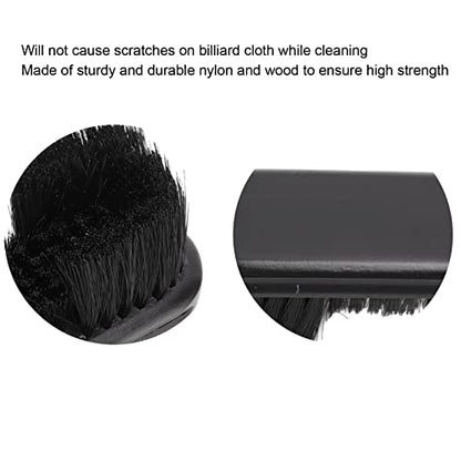 Billiard Table Brush Set, 9in Pool & 8.5in Rail Brushes, Wooden Handle Cleaning Tools, Perfect for Billiard Table Maintenance