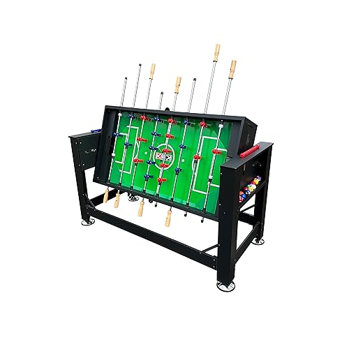 KICK Dyad 55" 2-in-1 Multi-Game Table – Foosball & Billiards/Pool Table - color: Black
