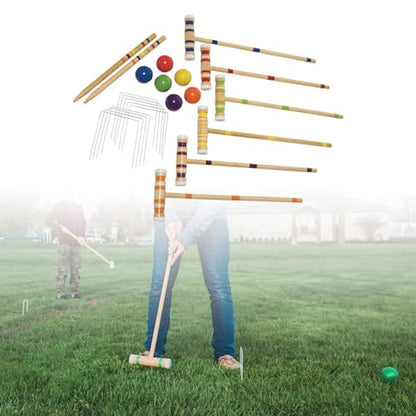 Croquet Set for 6 Players Lawn Croquet Game Set, Premium, Six Player Croquet Set