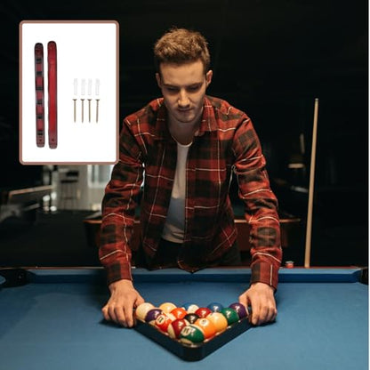 POPETPOP Wood Pool Cue Stand Wine Red 6-Hole Wall-Mounted Billiards Rod Display Rack Set for Home Use