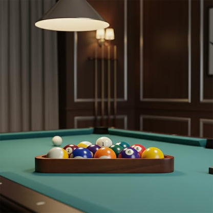 Solid Wood Billiard Triangle Rack for Standard Pool Balls - Durable Wooden Frame for 8-Ball & 9-Ball Games - color: Burgundy