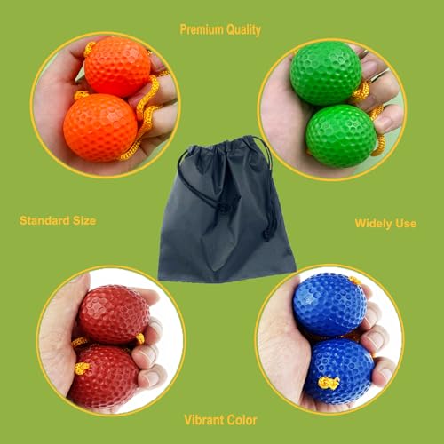 12 Pack Ladder Balls Ladder Toss Balls Ladder Ball Replacement Balls with Storage Bag for Toss Match (red Blue Orange Green)