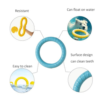 Dog Training Toys, Dog Flying Discs, Pet Flying Discs, Dog Chew Toy for Large Dog, Outdoor Dog Ring Toy, Puller Dog Toy, Floating Flying Toys Yellow S
