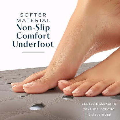 SlipX Solutions Power Grip Bathtub Safety Mat | Precision Grip Technology for Longer, Stronger, & Softer Wet Surface Protection | Solid Tan 39"x16" - color: Solid Tan