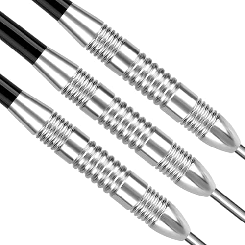 Accmor Darts Metal Tip Set, 12 Pack Steel Tip Darts Darts Set, 24 Grams Professional Metal Darts - color: Silver Fire