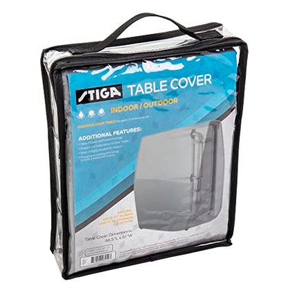 STIGA Universal Ping Pong Table Cover- Outdoor/Indoor - Premium All-Weather Resistant, Rust Resistant, UV Protection – Elastic Fit on 9’ x 5’ Regulation-Sized Table Tennis Tables in Upright Position
