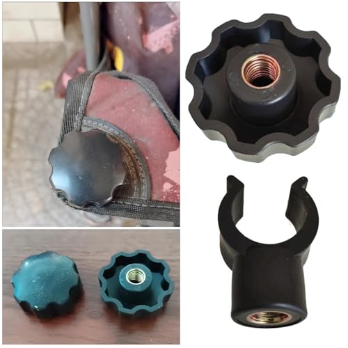 4 Set Collapsible Wagon Cart Star Knobs Replacement 8mm Female Threaded Knob Nuts Tightening Screw with Folding Utility Wagon Table Top Bracket Clips for Collapsible Wagons Carts with Wheels