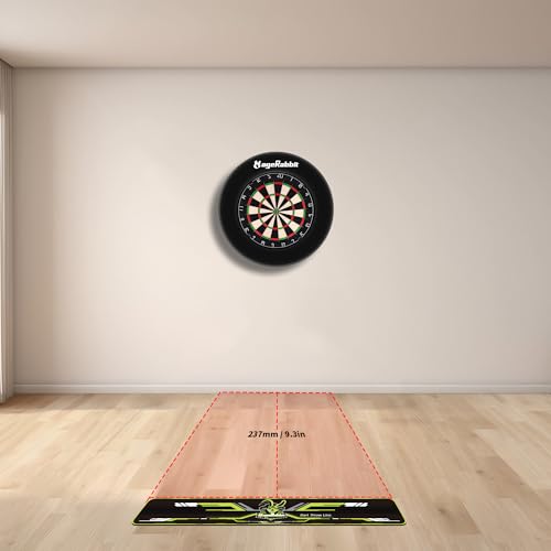 Darts Throw Line with Storage Case – PVC Toe Line Sticker for Dartboard, Non-Slip Floor Marker, Includes Cylinder Storage Box for Darts & Accessories