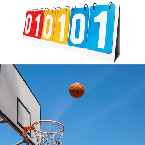 Scoreboard Score Counter Team Games Table Score Flipper Score Keeper for Baseball Soccer P.E Classroom Activities Badminton, Red Yellow Blue