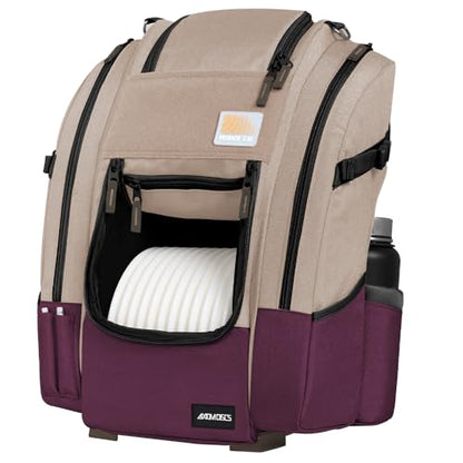 Axiom Discs Voyager Series Backpack Disc Golf Bag (Choose Your Color and Size) - color: Dune/Purple, style: Voyager Slim