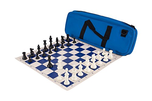Deluxe Chess Set Combination - Triple Weighted - by US Chess Federation (Royal Blue) - color: Royal Blue