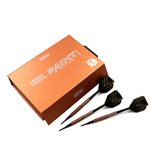 CUESOUL Cocktail/COLA Beer/Draft Beer with Oil Paint Finished-19g/20g/21g Soft Tip 90% Tungsten Dart Set - color: Craft Beer-21g
