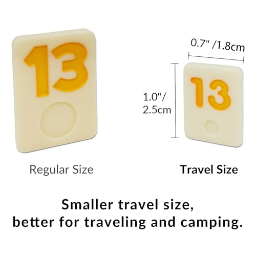 Mini Travel Rummy Cube Set with 6 Wooden Racks, 160 Rummy Cube Game Tiles Rummy Cube 6 Player Edition with Portable Case for Family Classic Board Games - Travel Edition