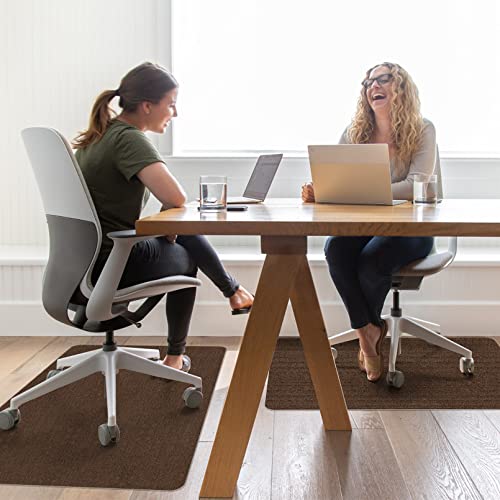 Sycoodeal Office Chair Mat for Hardwood Floor,Office Computer Gaming Chair Mat for Tile Floor,Large Floor Protector Rug,Anti-Slip,Easy to Clean,Coffee(48"x55")