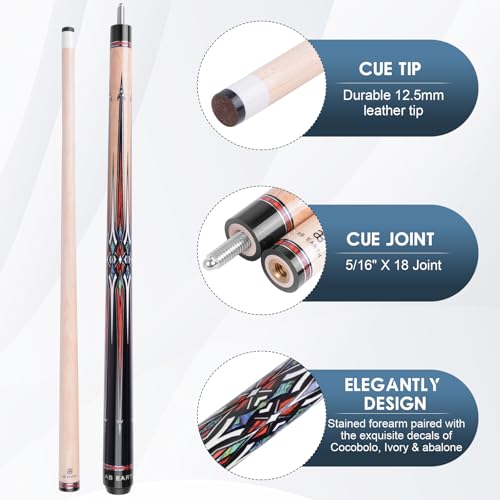 36 Inch/ 42 Inch/ 48 Inch Short Pool Cue Stick for Kids, Canadian Maple Billiard Cues for Tight Spaces - color: Natural 36"