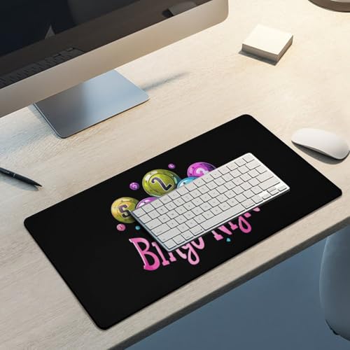 It's Bingo Night Printed Desk Mat Non-Slip Desktop Pad Protector Cover for Keyboard and Mouse Office and Home