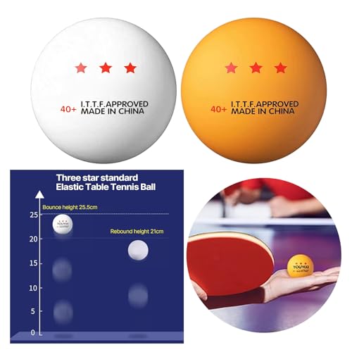 10 Pcs 3-Star ITTF Standard Table Tennis Balls, White