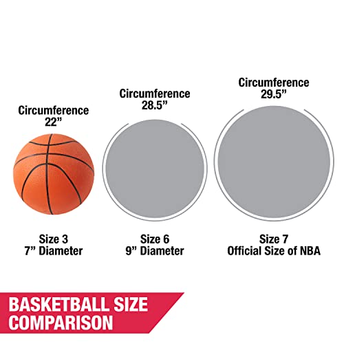 Hall of Games EZ Fold Premium Indoor Arcade Basketball Game with Steel Frame and Polycarbonate Backboard, Dual Shot Electronic Scoring with 6 Size 3 Balls Included, Perfect for Basement Game Rooms - style: Orange (3-Pk Balls)