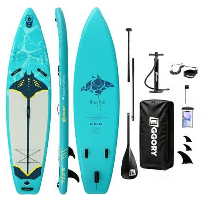 Inflatable Paddle Board,Stand Up Paddle Board Set, Extra Wide SUP Board with Removable Fin, Floating Paddle, Hand Pump, Waterproof Phone Pouch,Traveling Board - color: RY green