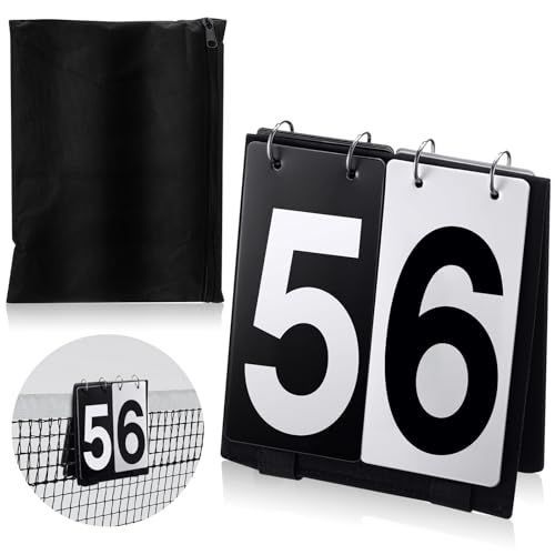 Over Net Tennis Score Keeper Flip Scoreboards Portable for Volleyball Basketball Coaching Tennis Outdoor - color: Black, size: Numbers 0-9