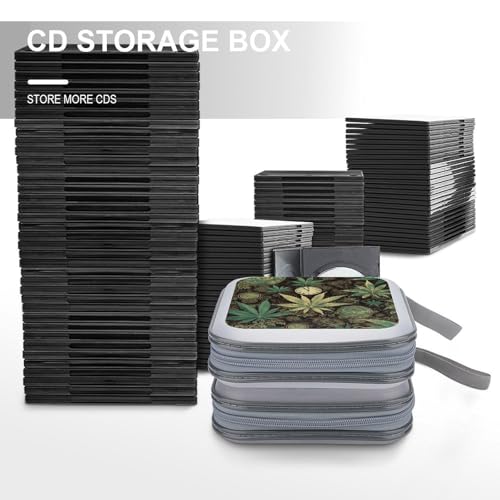 A Puff in Time Weed Marijuana Portable CD Case Holder,DVD Wallet Holder 40 Capacity CD Cases Storage DVD Book Binder for Car Home Travel - color: A Puff in Time Weed Marijuana