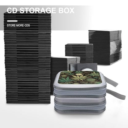 A Puff in Time Weed Marijuana Portable CD Case Holder,DVD Wallet Holder 40 Capacity CD Cases Storage DVD Book Binder for Car Home Travel - color: A Puff in Time Weed Marijuana