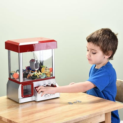 Etna Electronic Mini Claw Machine for Kids, Mini Candy Prize Dispenser Arcade Game with Sound, 30 Tokens, 10" x 7.90" x 13.5"
