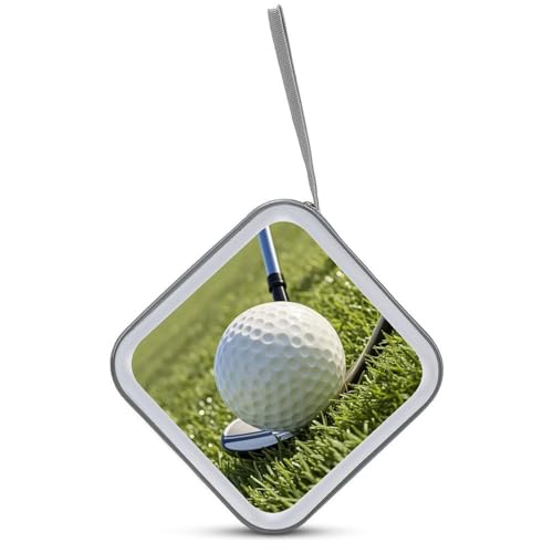 Golf Ball CD Case 40 Sheets Capacity DVD Storage Bag Cute Portable Zipper DVD Case Holder Large Capacity CD Wallet for Car Home Office Games Disc Audio Music
