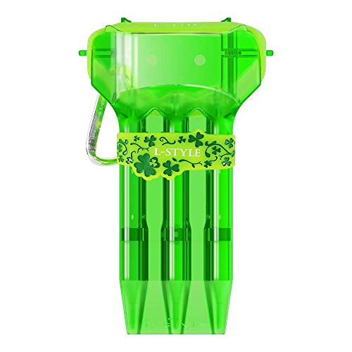 L-style Dart Case: Krystal One Hard Shell Dart Set Holder for Soft Tip and Steel Tip - color: Green