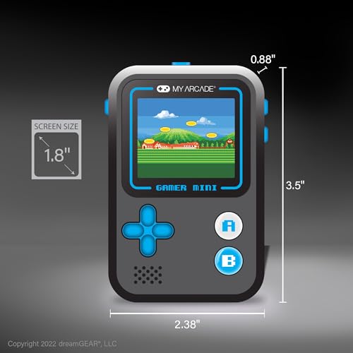 My Arcade Gamer Mini Classic-Blue: Miniature Handheld Gaming System Packed with 160 Games, 1.8" Color Display (DGUN-3926) - style: Gamer Mini Classic-Blue